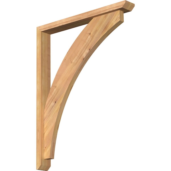 Ekena Millwork Thorton Slat Smooth Bracket w/ Offset Brace, Western Red Cedar, 3 1/2"W x 28"D x 36"H BKT0402X28X36THR06SWR - main